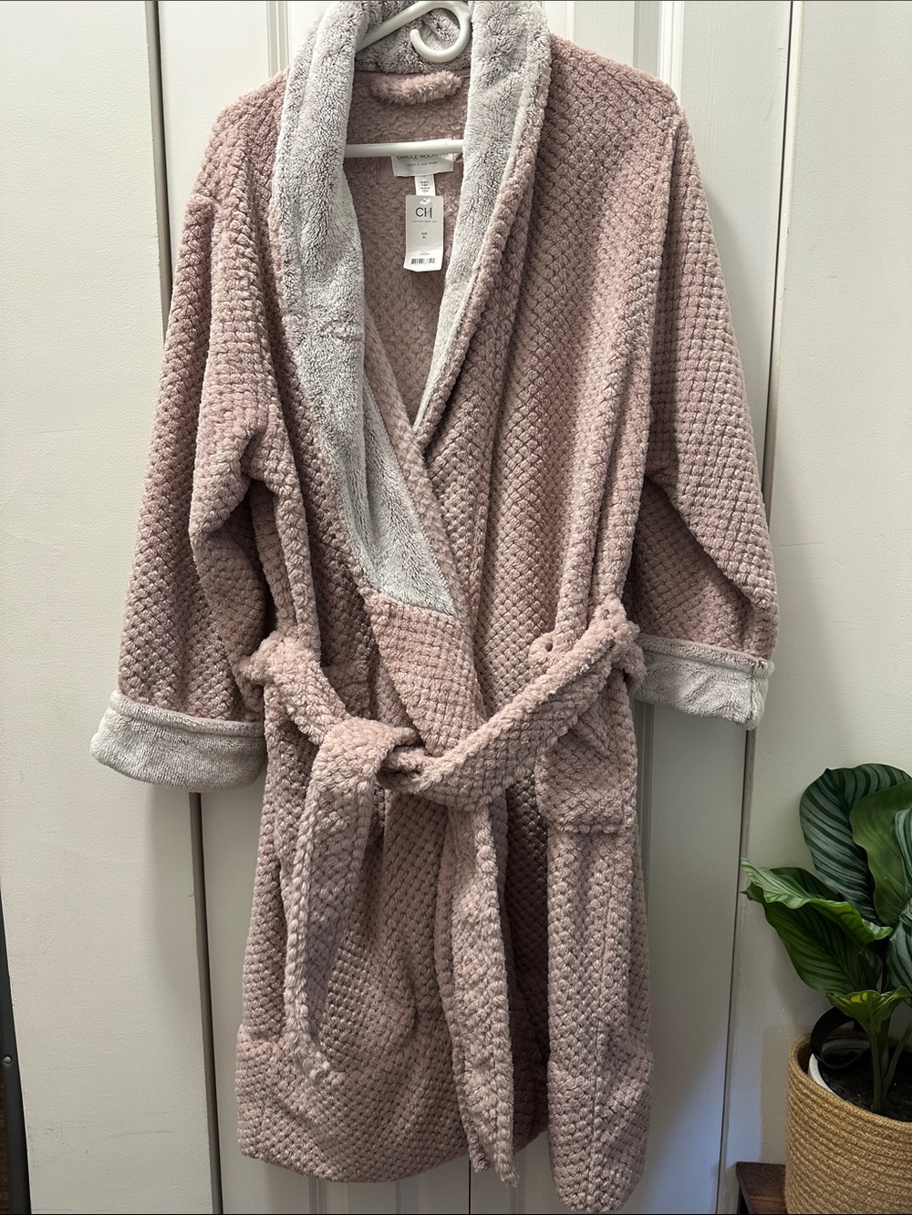 Plush Shawl Collar Robe - Dusty Rose